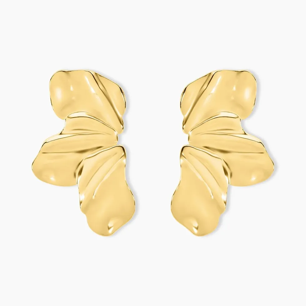 Boucles D'oreilles Puces Myria Acier Jaune