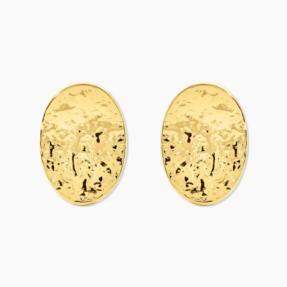 Boucles D'oreilles Puces Naula Acier Jaune
