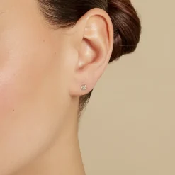Boucles D'oreilles Puces Neorah Argent Blanc Oxyde De Zirconium