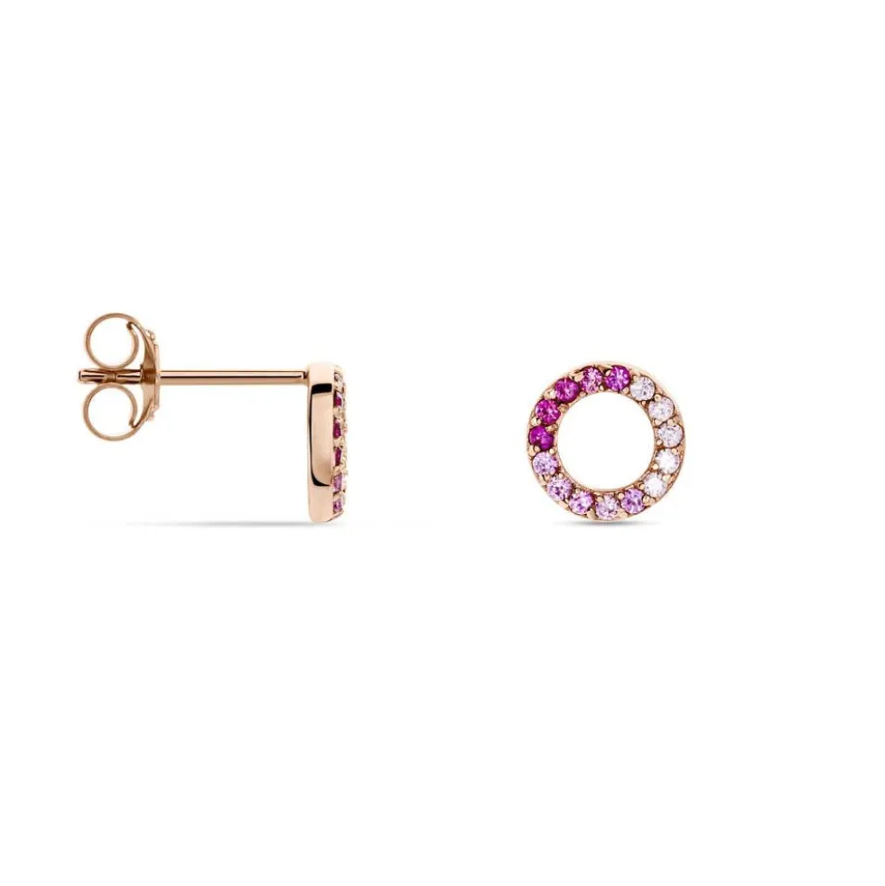 Boucles D'oreilles Puces Neptunus Argent Rose Oxyde De Zirconium
