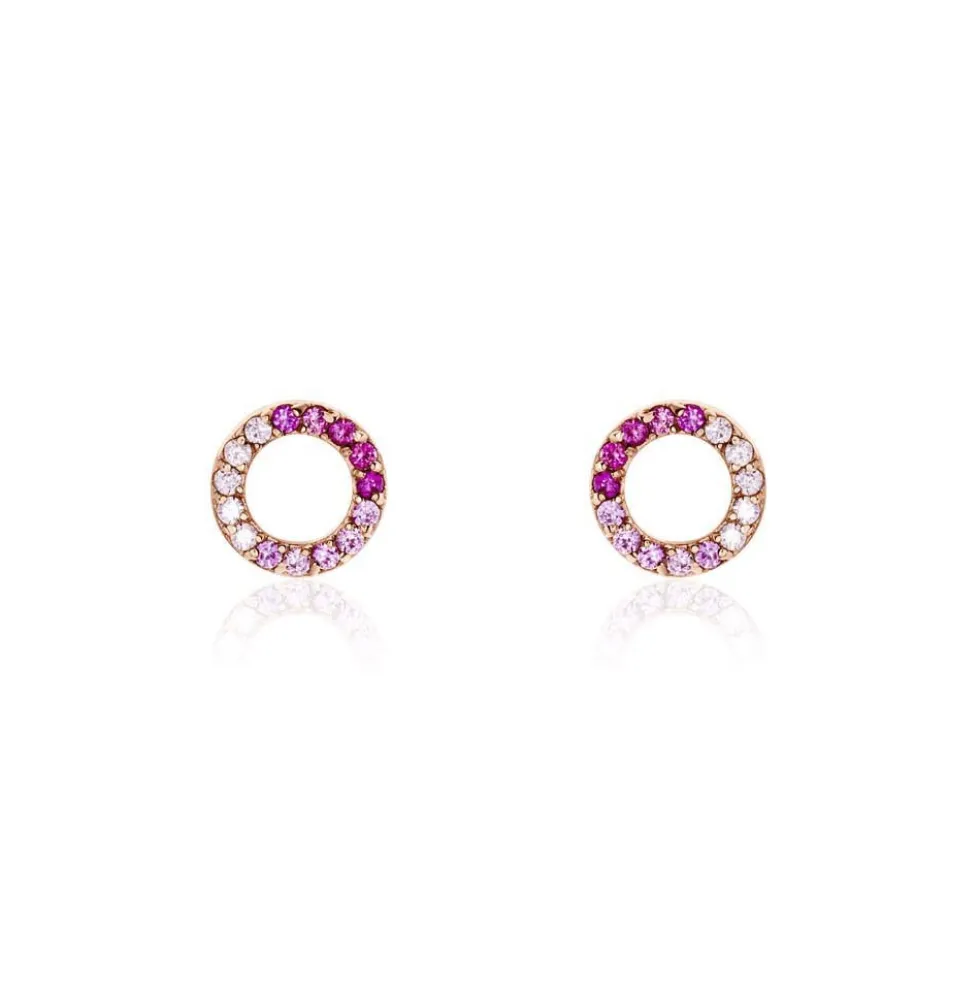 Boucles D'oreilles Puces Neptunus Argent Rose Oxyde De Zirconium
