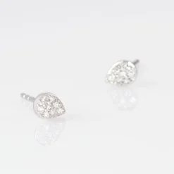 Boucles D'oreilles Puces Nevena Or Blanc Diamant
