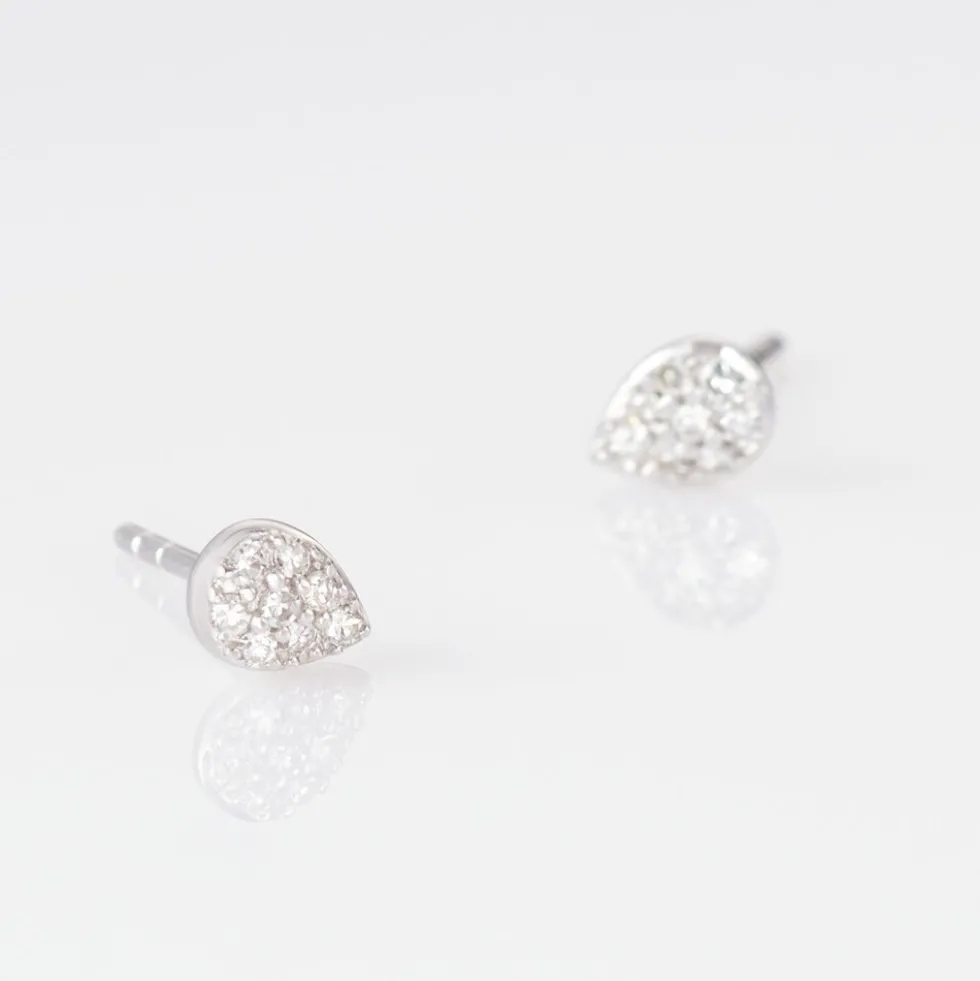 Boucles D'oreilles Puces Nevena Or Blanc Diamant