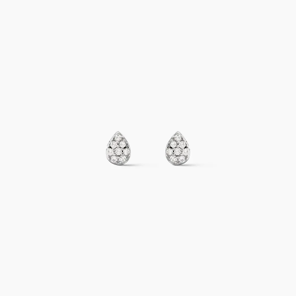 Boucles D'oreilles Puces Nevena Or Blanc Diamant