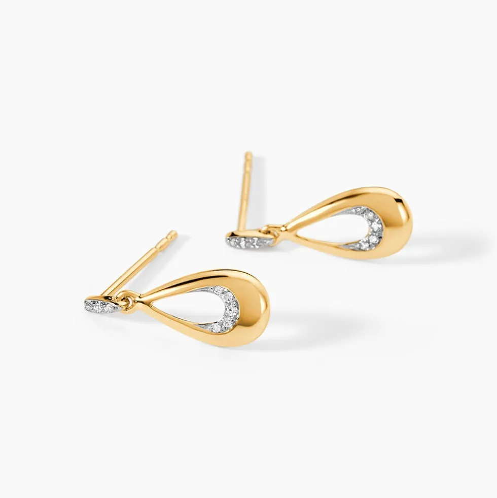 Boucles D'oreilles Puces Nirmala Or Jaune Diamant