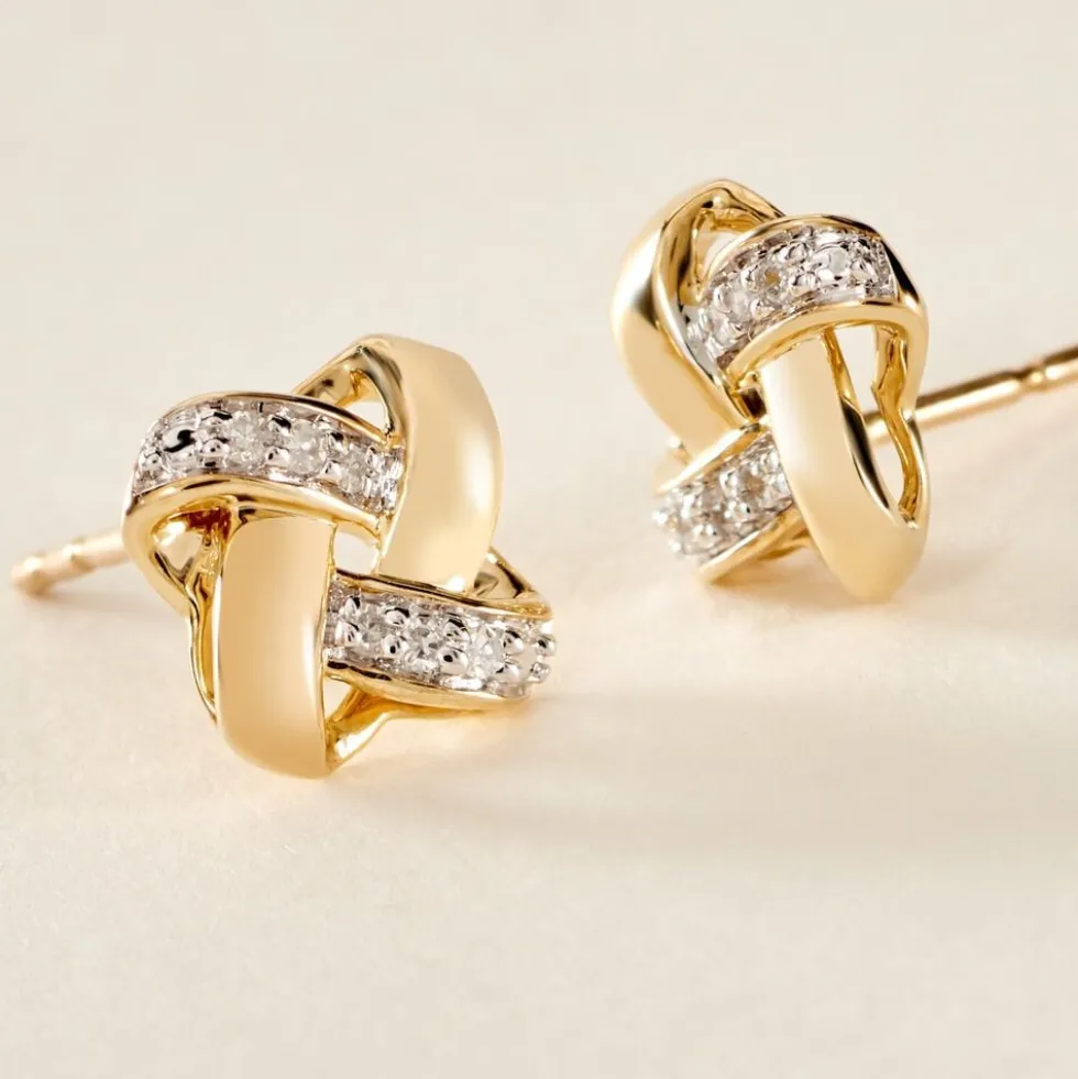 Boucles D'oreilles Puces Nyree Or Jaune Diamant