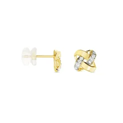 Boucles D'oreilles Puces Nyree Or Jaune Diamant