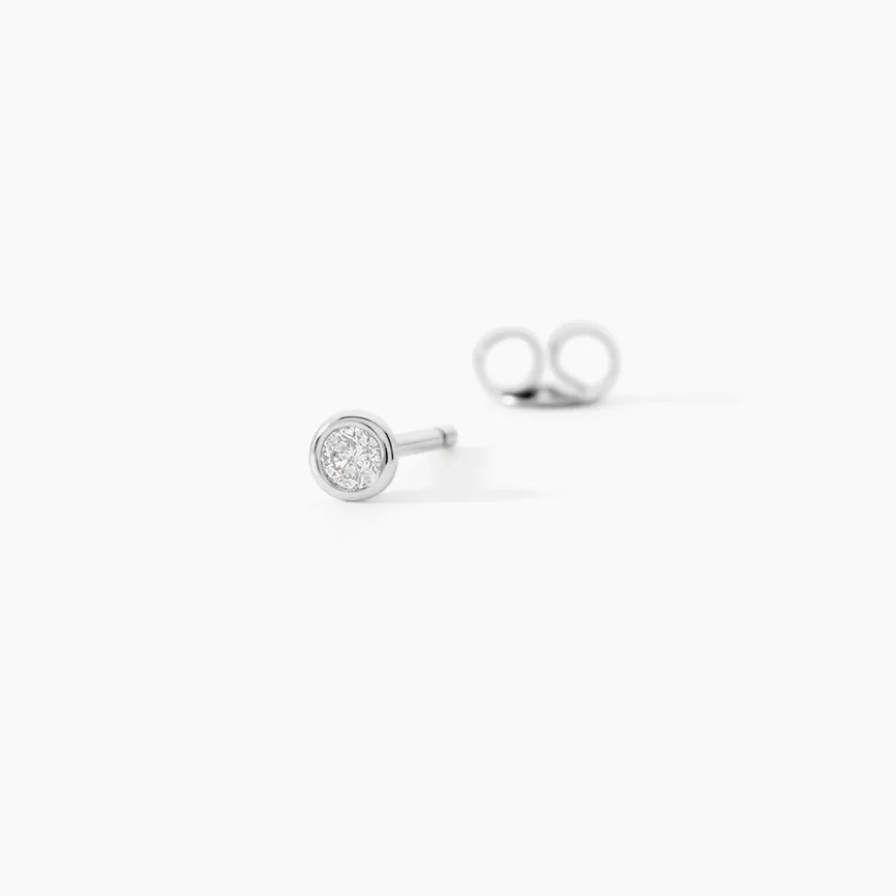 Boucles D'oreilles Puces Ofelia Or Blanc Diamant