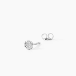 Boucles D'oreilles Puces Ofelia Or Blanc Diamant
