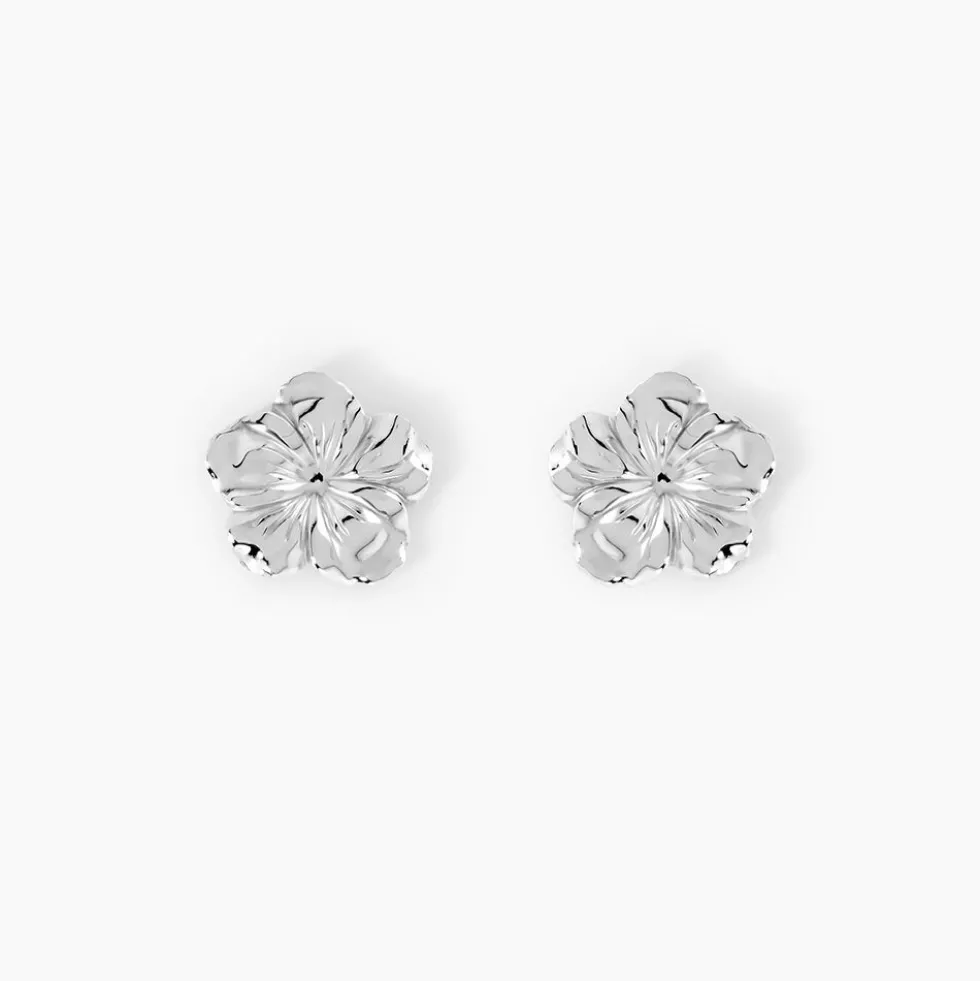 Boucles D'Oreilles Puces Olyss Argent Blanc