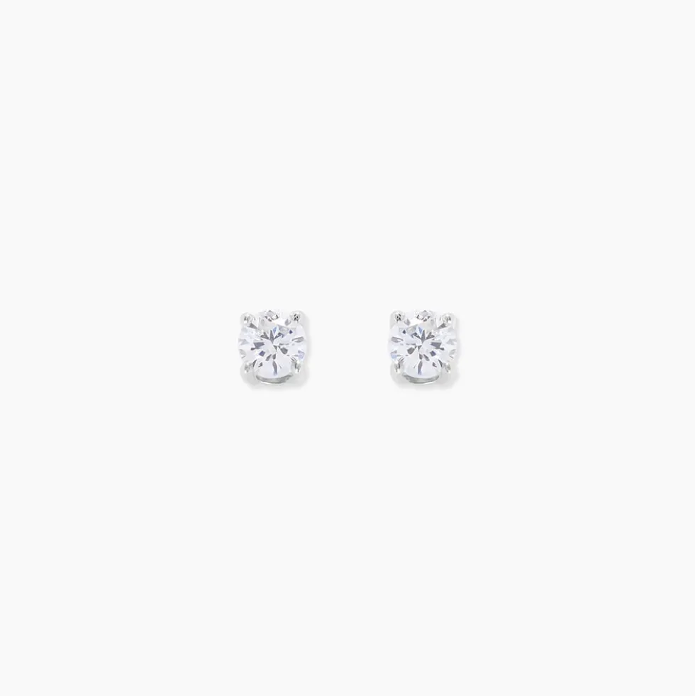 Boucles D'Oreilles Puces One Or Blanc Diamants