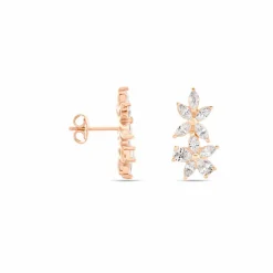 Boucles D'oreilles Puces Oralie Argent Rose Oxyde De Zirconium