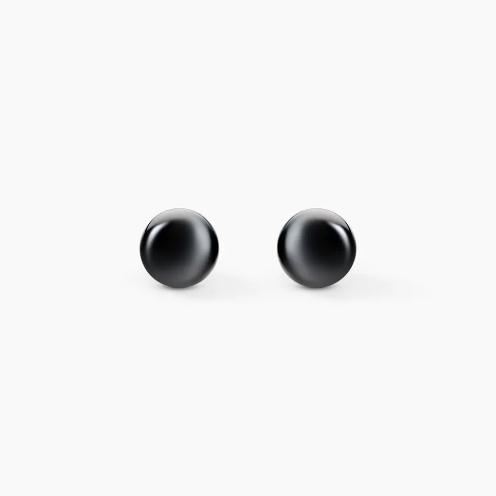 Boucles D'oreilles Puces Orbe Argent Blanc Céramique