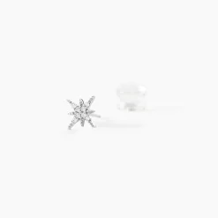 Boucles D'oreilles Puces Or Blanc Astrale Oxyde De Zirconium