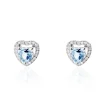 Boucles D'oreilles Puces Or Blanc Ashraf Topazes Oxydes De Zirconium