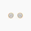 Boucles D'oreilles Puces Or Jaune Diamants