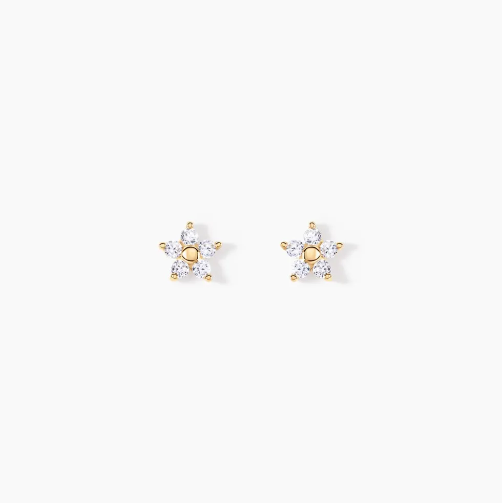 Boucles D'oreilles Puces Or Jaune Convallaria Oxydes