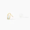 Boucles D'oreilles Puces Or Jaune Berecyntia Topaze