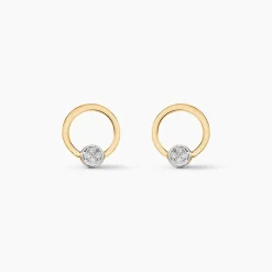 Boucles D'oreilles Puces Or Jaune Akiva Diamants