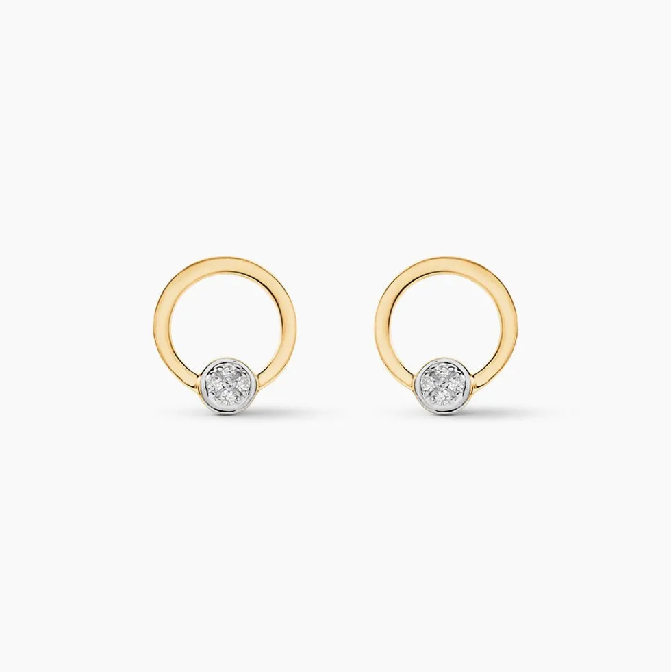 Boucles D'oreilles Puces Or Jaune Akiva Diamants