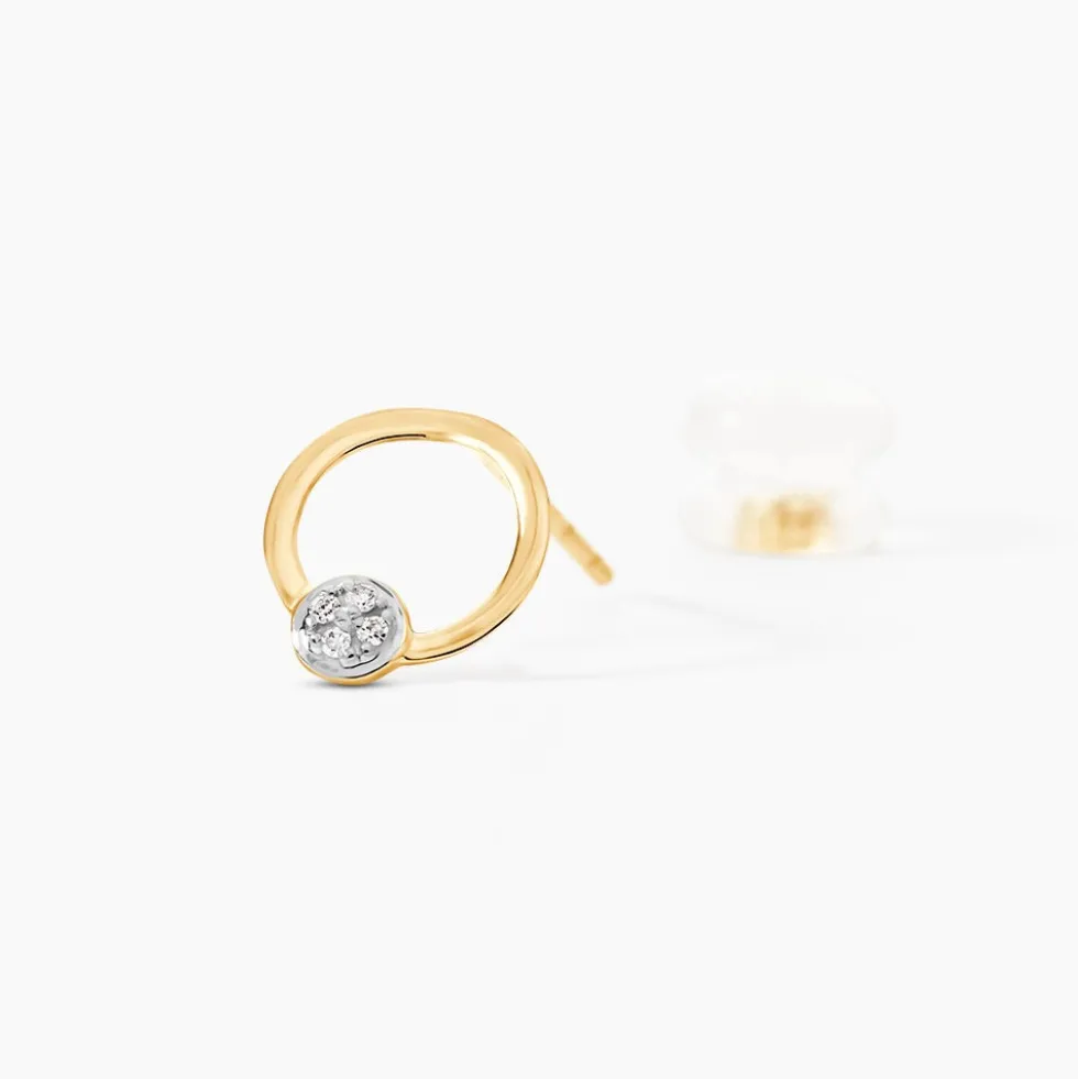 Boucles D'oreilles Puces Or Jaune Akiva Diamants
