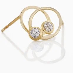 Boucles D'oreilles Puces Or Jaune Akiva Diamants