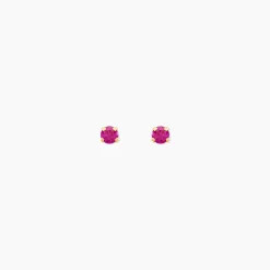 Boucles D'oreilles Puces Or Jaune Oxyde De Zirconium