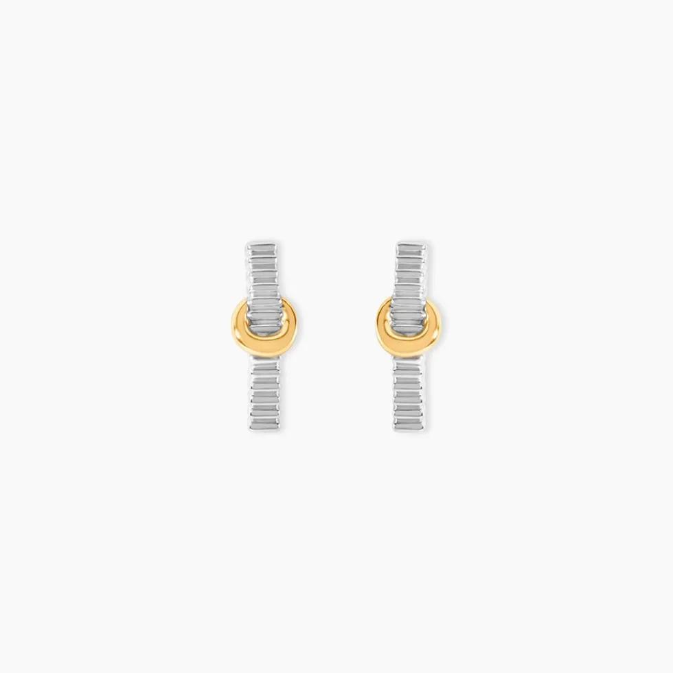 Boucles D'Oreilles Puces Or Jaune Argent Blanc