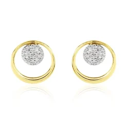 Boucles D'oreilles Puces Or Jaune Laberiane Diamants