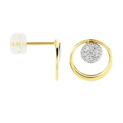 Boucles D'oreilles Puces Or Jaune Laberiane Diamants
