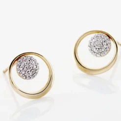 Boucles D'oreilles Puces Or Jaune Laberiane Diamants