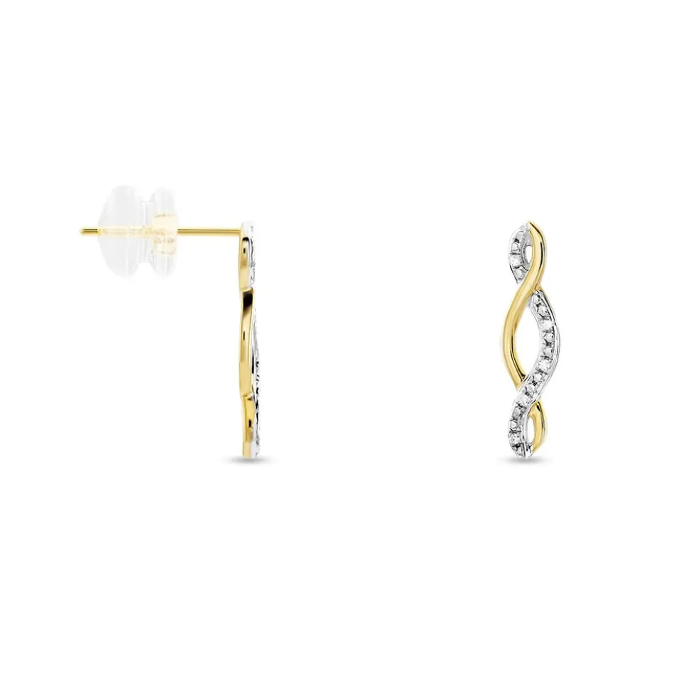 Boucles D'oreilles Puces Or Jaune Abisai Diamants