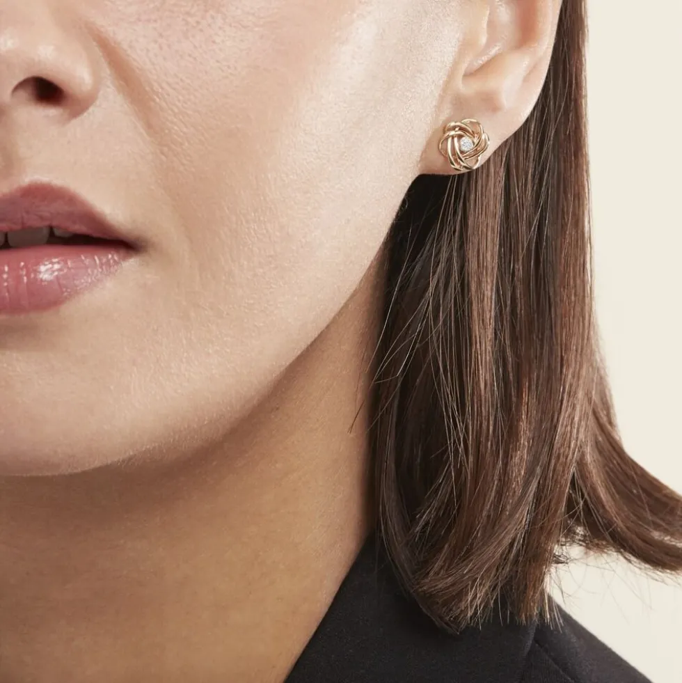 Boucles D'oreilles Puces Or Jaune Abidemi Diamants