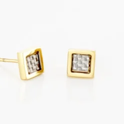Boucles D'oreilles Puces Phebus Him Acier Doré Carbone