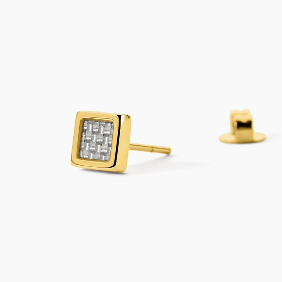 Boucles D'oreilles Puces Phebus Him Acier Doré Carbone