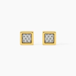 Boucles D'oreilles Puces Phebus Him Acier Doré Carbone