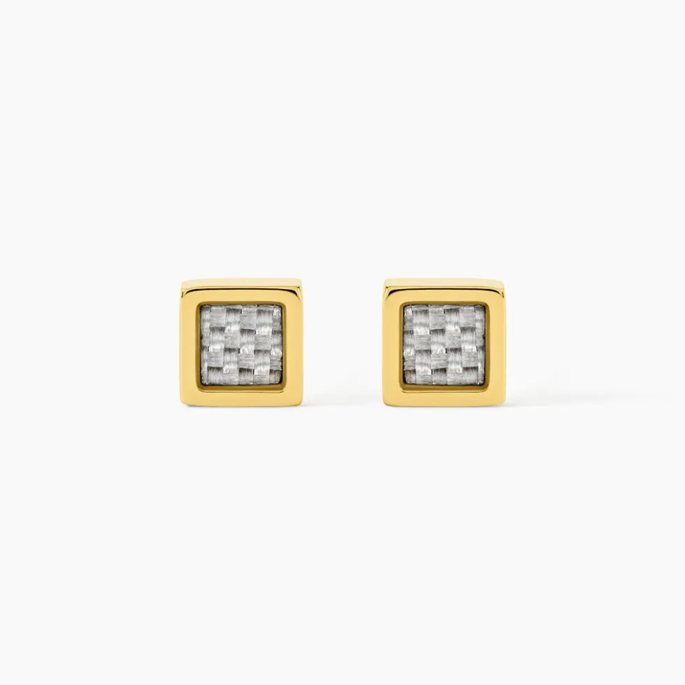 Boucles D'oreilles Puces Phebus Him Acier Doré Carbone