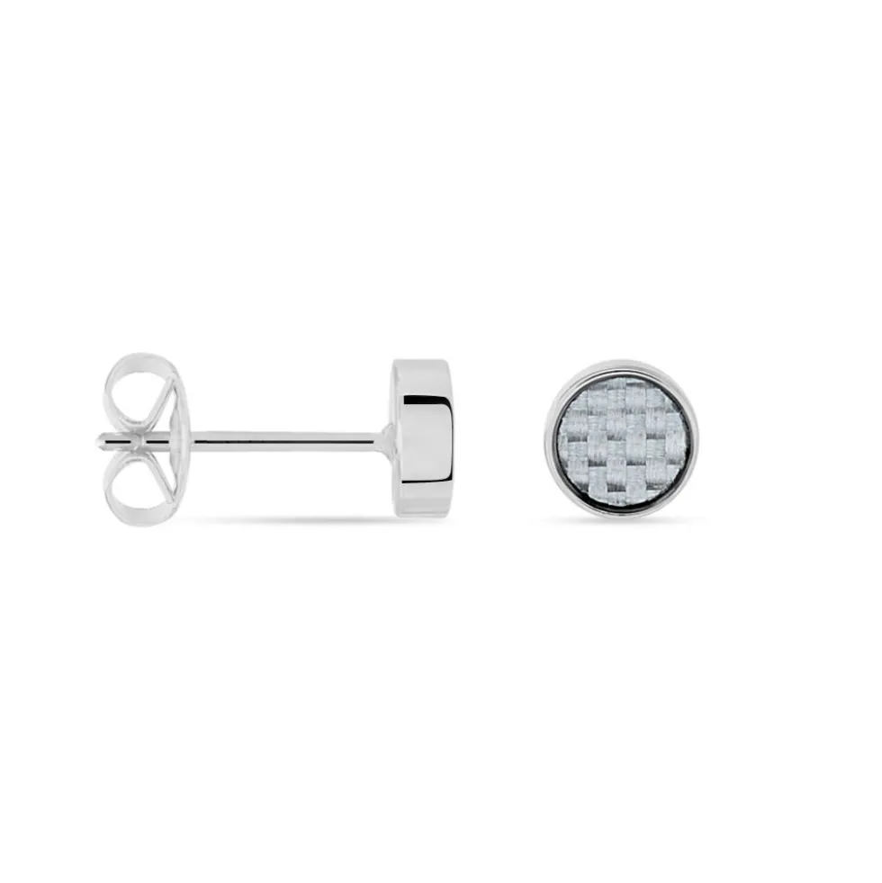 Boucles D'oreilles Puces Phebus Him Classique Acier Blanc