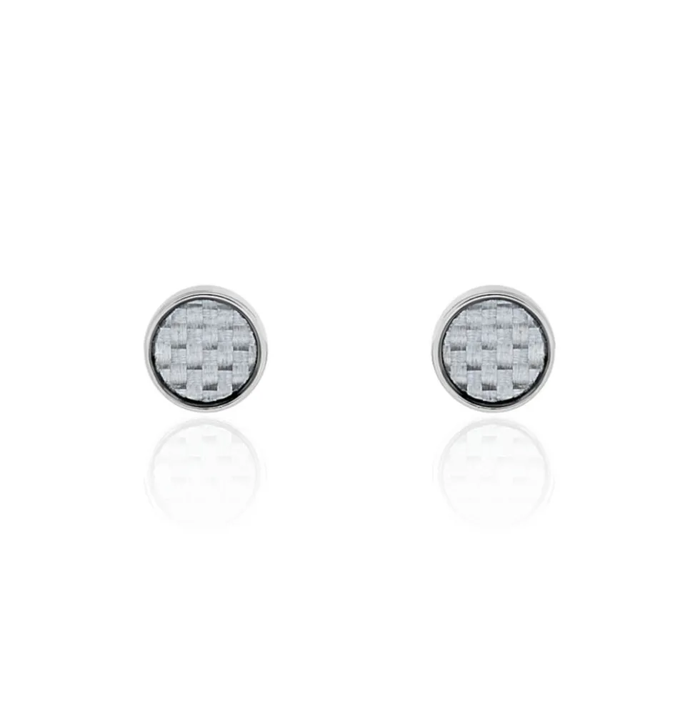 Boucles D'oreilles Puces Phebus Him Classique Acier Blanc