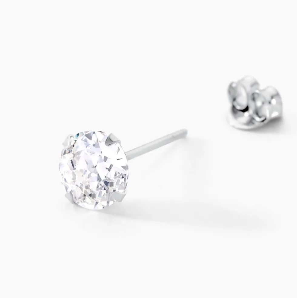Boucles D'oreilles Puces Philia Argent Blanc Oxyde De Zirconium