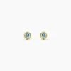 Boucles D'Oreilles Puces Poem Argent Jaune Topaze