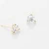 Boucles D'oreilles Puces Poinsettia Or Jaune Oxyde