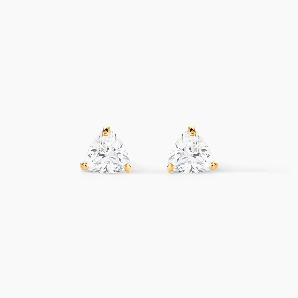 Boucles D'oreilles Puces Poinsettia Or Jaune Oxyde