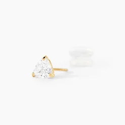 Boucles D'oreilles Puces Poinsettia Or Jaune Oxyde