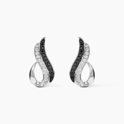 Boucles D'oreilles Puces Priscillia Argent Blanc Oxyde De Zirconium