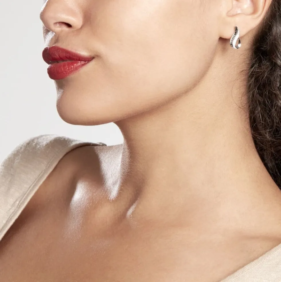 Boucles D'oreilles Puces Priscillia Argent Blanc Oxyde De Zirconium