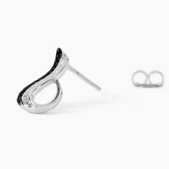 Boucles D'oreilles Puces Priscillia Argent Blanc Oxyde De Zirconium