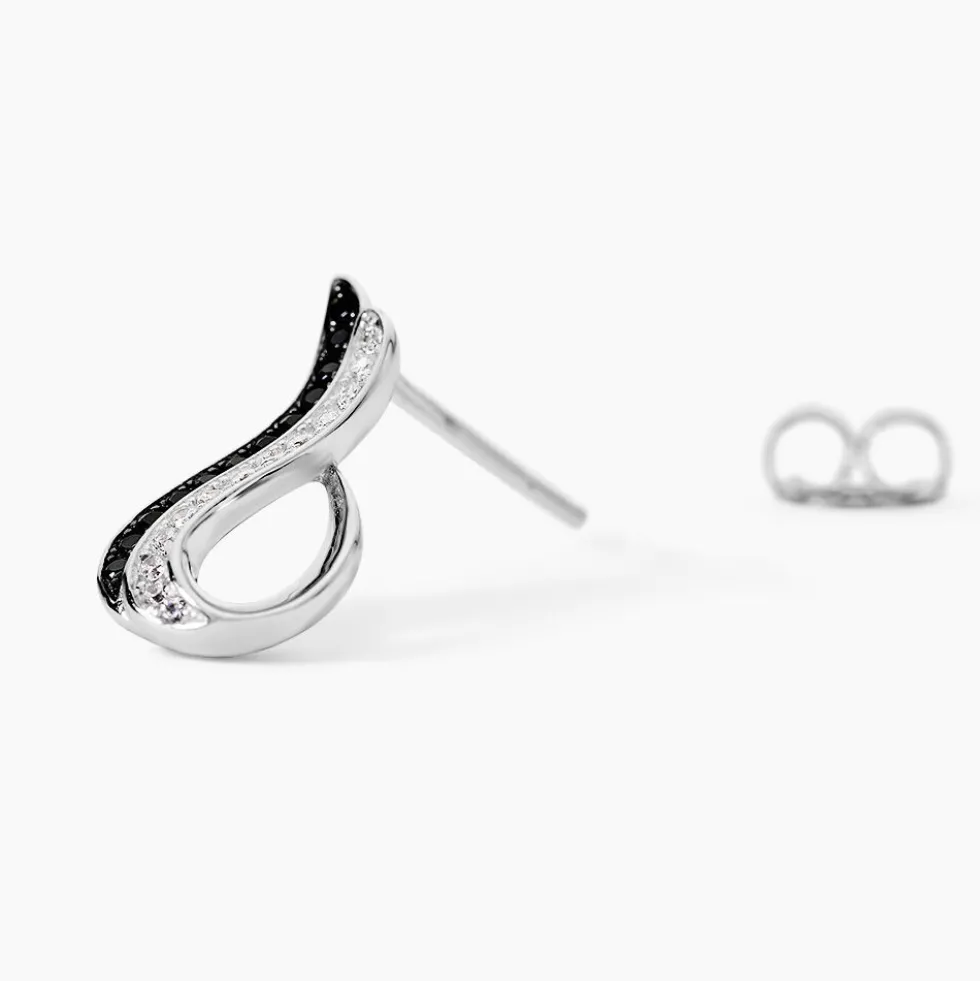 Boucles D'oreilles Puces Priscillia Argent Blanc Oxyde De Zirconium