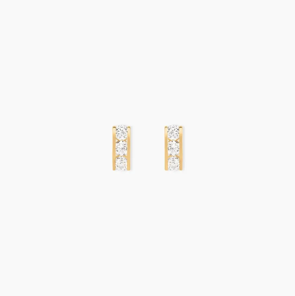 Boucles D'oreilles Puces Rachilda Or Jaune Oxyde De Zirconium