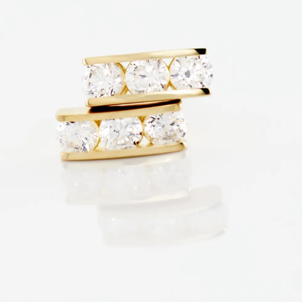 Boucles D'oreilles Puces Rachilda Or Jaune Oxyde De Zirconium